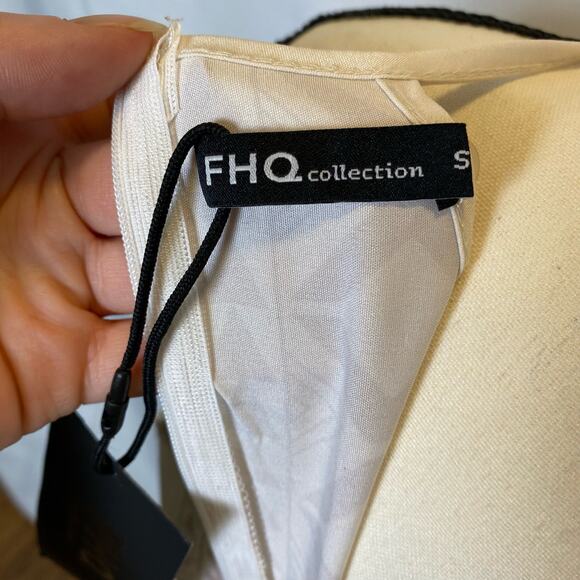 FHQ Collection Geometric High Square Neck Cut Out Maxi Dress Boho Size Small - Picture 7 of 14